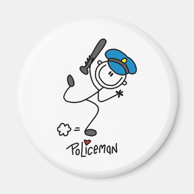 Aimant Chiffre de bâton policier (Devant)