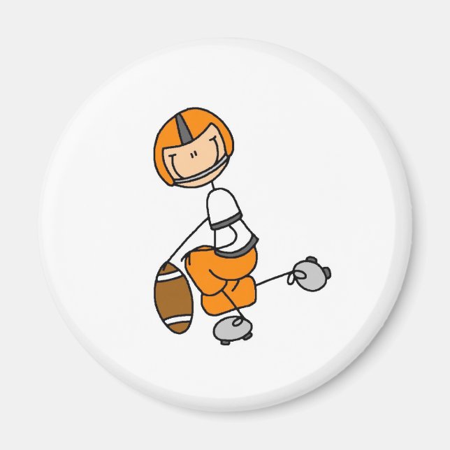 Aimant Chiffre de football Orange Tshirts et cadeaux (Devant)