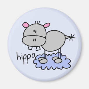 Aimant Chiffre T-shirts et cadeaux de bâton d'hippopotame
