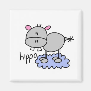 Aimant Chiffre T-shirts et cadeaux de bâton d'hippopotame