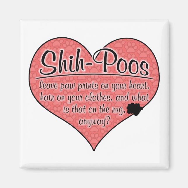 Aimant Chih-Poo Empreintes de pattes Humour de chien (Devant)