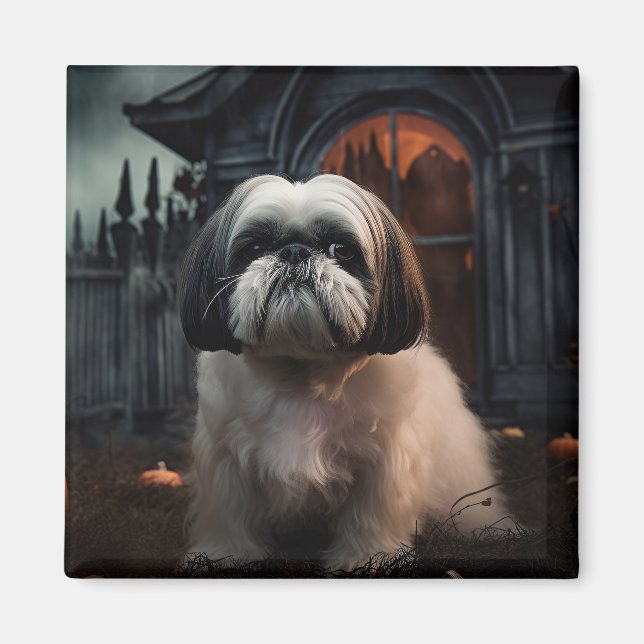 Aimant Chih Tzu Halloween effraie (Devant)