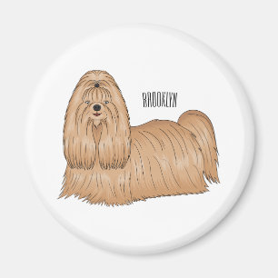 Aimant Chih tzu long cheveux dessin de chien