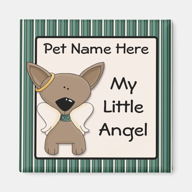 Aimant Chihuahua Angel Chiens Mémoire Garde Nom Cadeau (Devant)