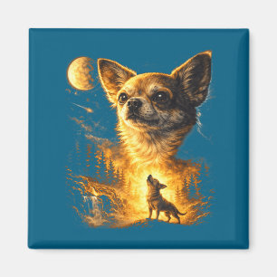 Aimant Chihuahua hurlant à la lune mème drôle de chihuahu