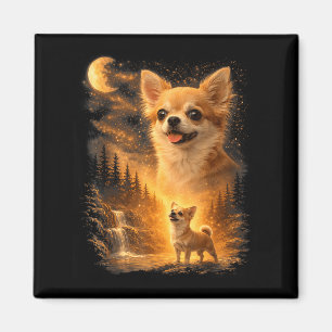 Aimant Chihuahua hurle à la lune vintage 90s drôle