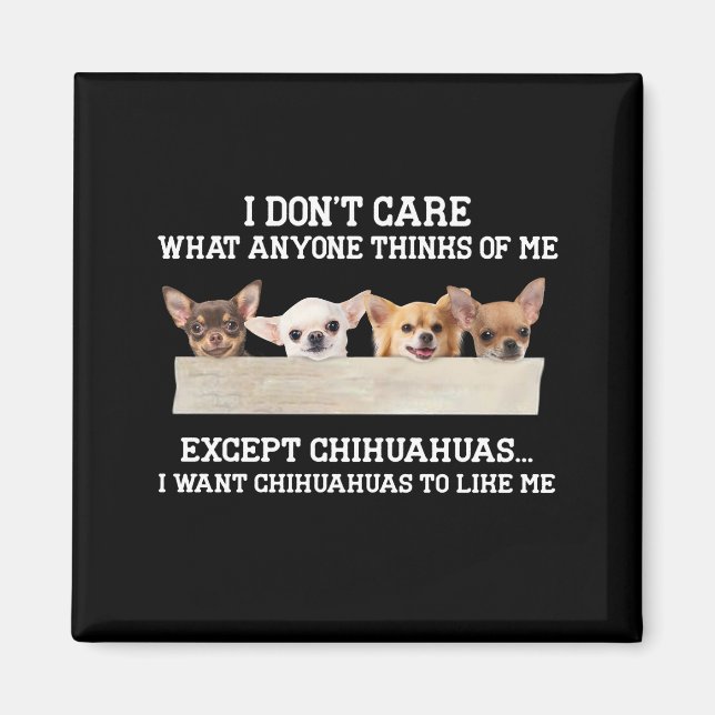 Aimant Chihuahua I Don't Care What Anyone Thinks Of Me (Devant)