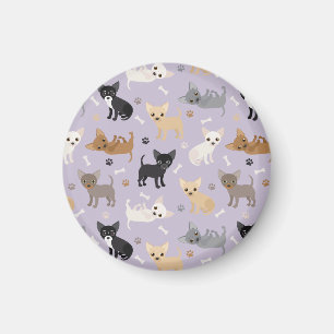 Aimant Chihuahua Os et pattes violet