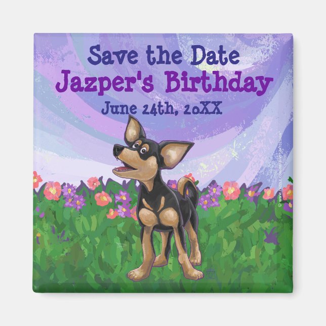 Aimant Chihuahua Party Center (Devant)