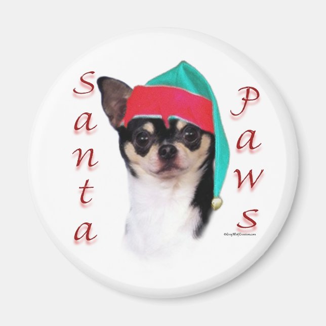 Aimant Chihuahua Père Noël Paws (Devant)