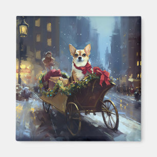Aimant Chihuahua période festive de Noël