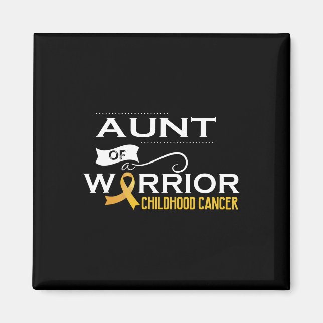 Aimant Childhood cancer awareness Aunt of a warrior (Devant)