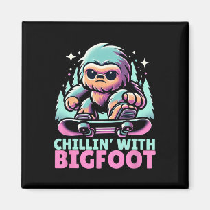 Aimant Chillin' Avec Bigfoot Alpine Sports D'Hiver Snowbo