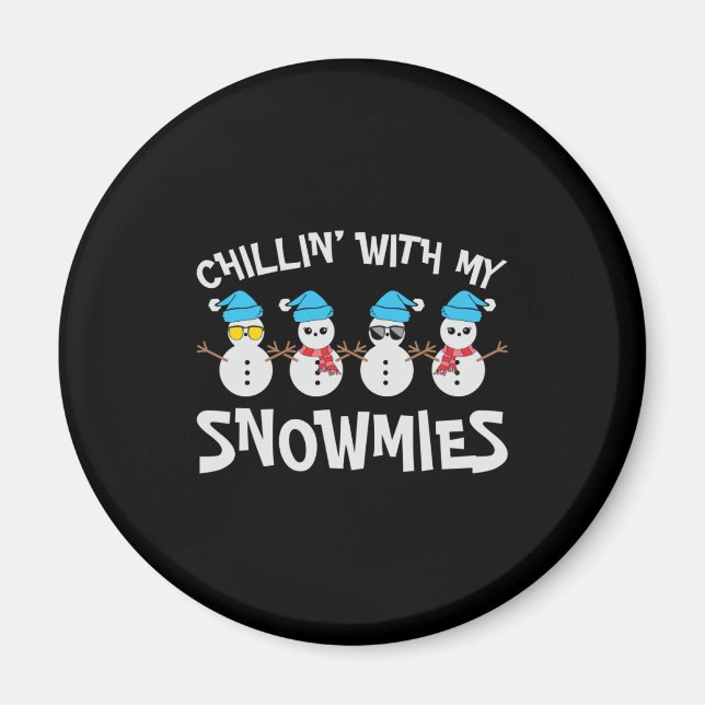 Aimant Chillin’ Avec Mes Neiges - Mignonne Snowman (Devant)