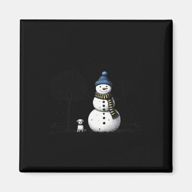 Aimant Chillin avec mes neiges Noël Snowman givré (Devant)