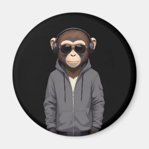 Aimant Chimpanzé portant Sweat - shirt à capuche drôle Co