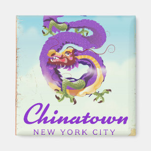 Aimant Chinatown affiche vintage de New York