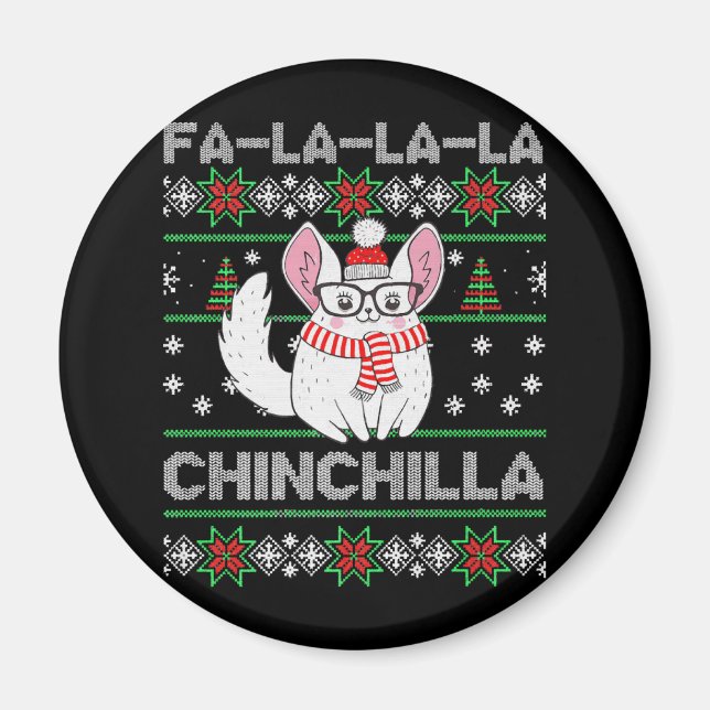 Aimant Chinchilla Christmas Cadeau laid pour Chinchilla L (Devant)