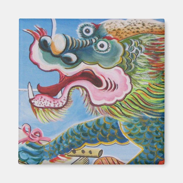 Aimant Chinese Foo Dog / Lion Guardian Mural (Devant)