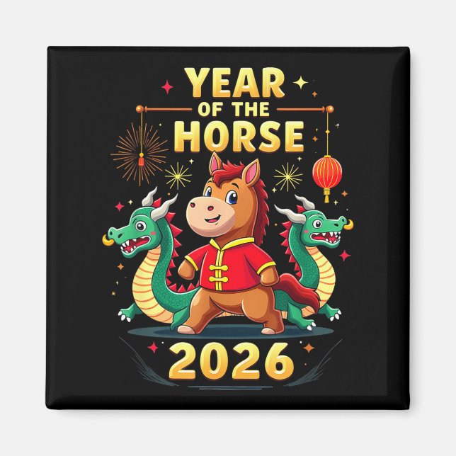 Aimant Chinese New Year 2026 Year Of The Horse  (Devant)