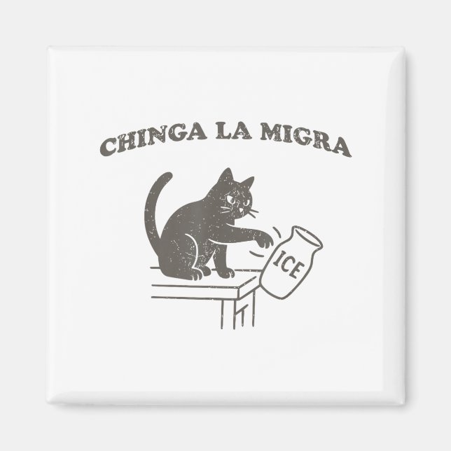 Aimant Chinga La Migra Immigration Abolir Glace Drôle Cha (Devant)