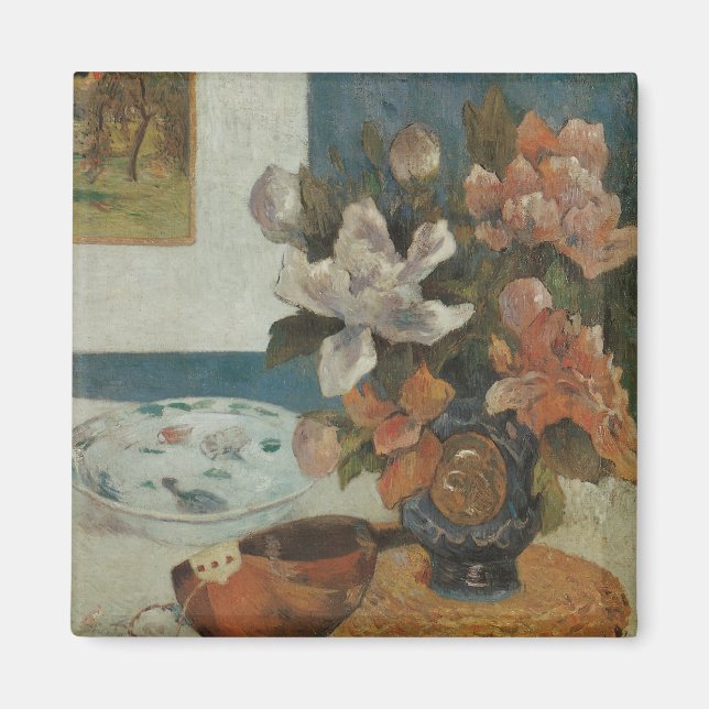 Aimant Chinois Peonies et Mandoline par Paul Gauguin (Devant)
