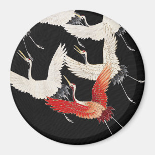Aimant Chinoiserie Grue volante Zen Kimono minimaliste Ar