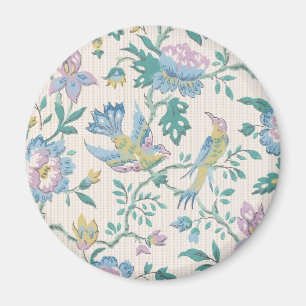 Aimant Chinoiserie Vintage Oiseaux Floral Motif Pastel