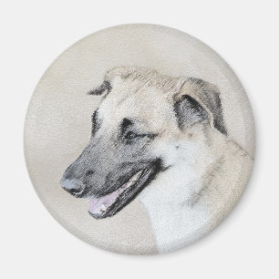 Aimant Chinook (oreilles d'hélicoptère) Peinture - Chien 