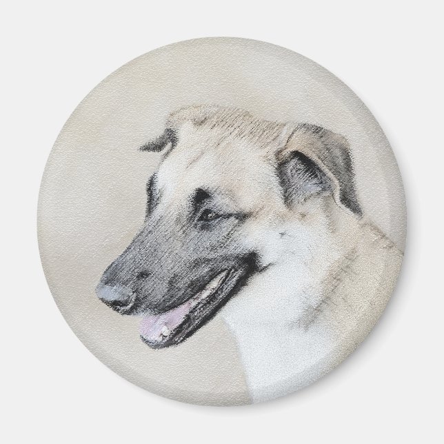 Aimant Chinook (oreilles d'hélicoptère) Peinture - Chien  (Devant)