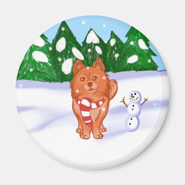 Aimant Chiot à neige (Devant)