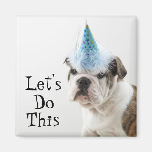 Aimant Chiot britannique de bouledogue utilisant un