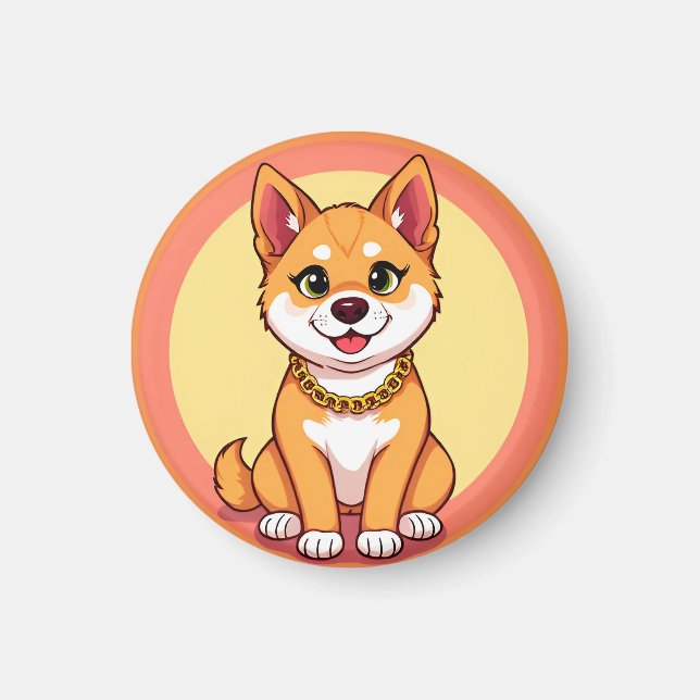 Aimant Chiot de dessin animé adorable (Devant)