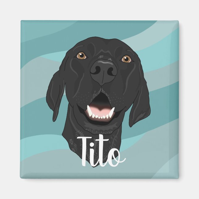 Aimant Chiot de pointeur noir (Devant)