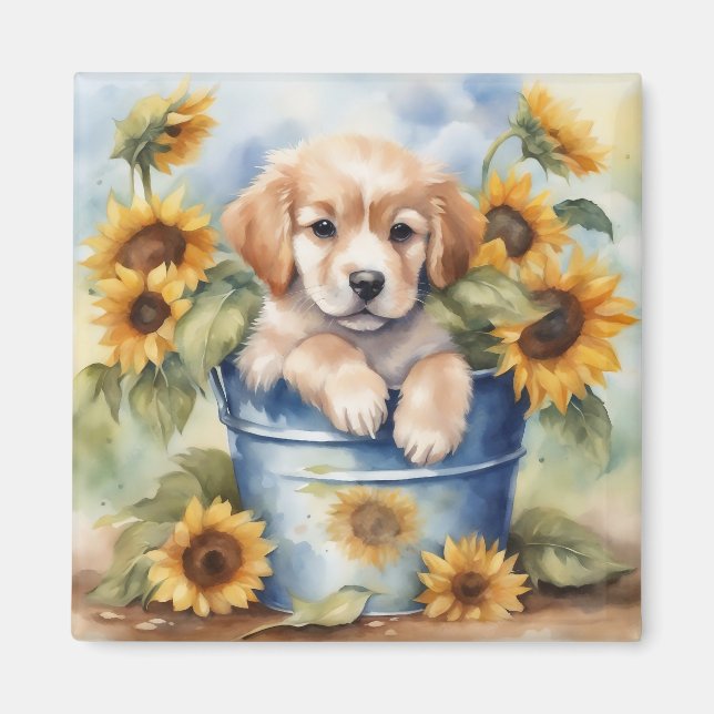 Aimant Chiot de tournesol (Devant)