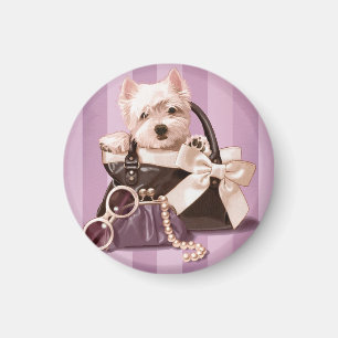 Aimant Chiot de Westie dans le sac à main