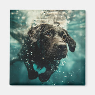 Aimant Chiot labrador nageant sous l'eau Design