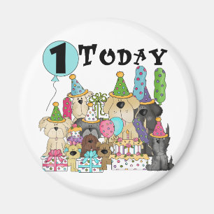 Aimant Chiots 1er Anniversaire Tshirts et cadeaux Bash