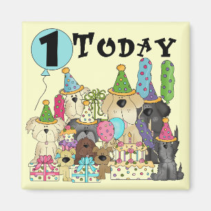 Aimant Chiots 1er Anniversaire Tshirts et cadeaux Bash