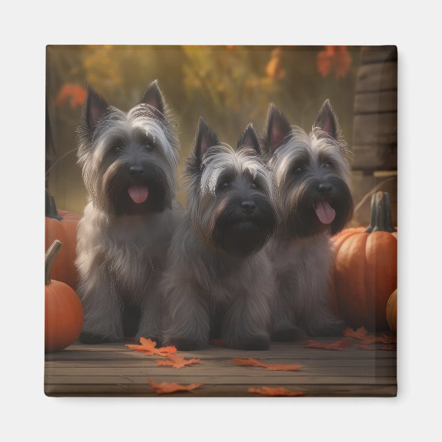 Aimant Chiots Skye Terrier Délice d'Automne Citrouille  (Devant)