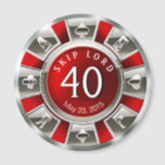 Aimant Chip Casino Vegas 40e anniversaire | argent rouge<br><div class="desc">Un très cool rouge et argent Las Vegas Anniversaire Casino Chip gardien de la puce aimer aimant. Utilisez le bouton PERSONNALISER IT pour ajouter votre propre texte.</div>