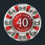 Aimant Chip Casino Vegas 40e anniversaire | argent rouge<br><div class="desc">Un très cool rouge et argent Las Vegas Anniversaire Casino Chip gardien de la puce aimer aimant. Utilisez le bouton PERSONNALISER IT pour ajouter votre propre texte.</div>