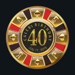Aimant Chip Casino Vegas 40e anniversaire | or rouge noir<br><div class="desc">Un très cool rouge,  or et noir Las Vegas Birthday Casino Chip gardien de la puce aimer pour un 40e anniversaire. Utilisez le bouton PERSONNALISER IT pour ajouter votre propre texte.</div>