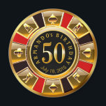 Aimant Chip Casino Vegas 50e anniversaire | or rouge noir<br><div class="desc">Un très cool rouge,  or et noir Las Vegas Birthday Casino Chip gardien de la puce aimer pour un 50e anniversaire. Utilisez le bouton PERSONNALISER IT pour ajouter votre propre texte.</div>