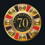 Aimant Chip Casino Vegas 70e anniversaire | or rouge noir<br><div class="desc">Un aimant très cool rouge,  or et noir Las Vegas Birthday Casino Chip gardien de saké de faveur. Utilisez le bouton PERSONNALISER IT pour ajouter votre propre texte.</div>