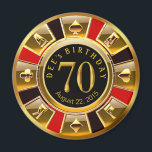 Aimant Chip Casino Vegas 70e anniversaire | or rouge noir<br><div class="desc">Un aimant très cool rouge,  or et noir Las Vegas Birthday Casino Chip gardien de saké de faveur. Utilisez le bouton PERSONNALISER IT pour ajouter votre propre texte.</div>