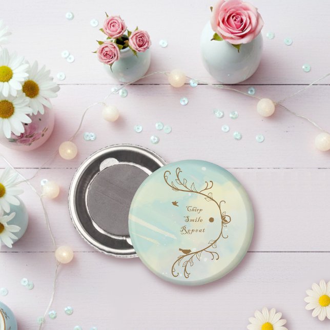 Aimant Chirpe Bleue Bébé, Sourire, Répéter (Créateur téléchargé)