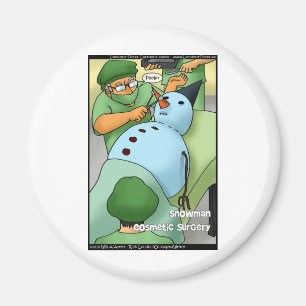 Aimant Chirurgie cosmétique Snowman Drôle Cadeaux Cartes
