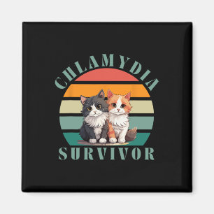 Aimant Chlamydia Survivante Rétro Sarcastique Ironique Y2