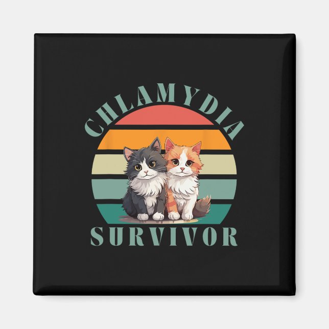 Aimant Chlamydia Survivante Rétro Sarcastique Ironique Y2 (Devant)